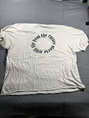 NOVA MEN Cream Past Is The Future XXXL Crew Neck Short Sleeve Mens T-Shirt Biker